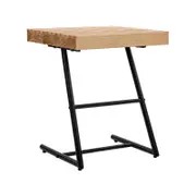 Regine Side Table Bedside End Unit Slatted Top Oak and black