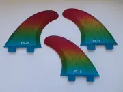 PERFORMANCE CORE surfboard THRUSTER FINS rainbow set x 3 hexcore FCS compatible