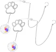 CAXUSD 2pcs Dog Remembrance Suncatcher Ornament Pet Memorial Keepsake with Paw Print Heartfelt Decoration for Garden and Window Thoughtful for Pet Owners