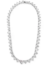 Fallon Monarch Heart Rivere Embellished Necklace - Silver - One Size One Size