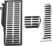 EXEGPLPVK Stainless Steel LHD Car Pedals Gas Brake Foot Rest Pedal Cover Fit for Volkswagen Fit for VW CC Fit for Passat B6 B7 R36 Fit for R-line Fit for Skoda Fit for Superb(at with Rest)