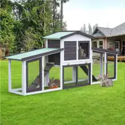 Advwin Large Rabbit Hutch Wooden Chicken Coop Pet House