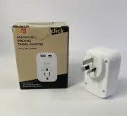 Click Travel Adaptors for US/UK/Hongkong inbound - AC outlet with USB-A & USB-C