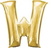 Letter W Large Gold Foil Balloon 86cm Approx