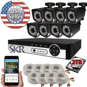 Sikker Standalone 8 Channel DVR 1080P Security Camera System with 2TB hard drive