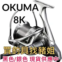 在飛比找蝦皮購物優惠-★銀色/黑色★ OKUMA寶熊 SURF 8K 遠投捲線器 