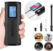 Lamgool 150 PSI Tire Inflator Portable Air Compressor Bicycle Pump With Digital Pressure Gauge LED Light Mini Rechargeable Tire Pump Electric Air Pump For Car Bike Motorcycle Balls