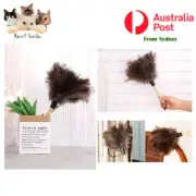 Anti Static Ostrich Feather Duster Wooden Handle Brush Duster Dust Cleaning NEW