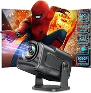 SKLNXAZ Smart Mini Projector with Android 11.0,2024 Upgraded Portable Projector 1080P 4K Full HD with WiFi 6 and BT5.2,180°Adjustable Stand, Auto Keystone Home Projector for Phone/TV Stick/Laptop