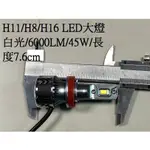 婷婷小舖~LED 大燈 短版 7.6CM H11(H8/H16) 白光,6000 有解碼功能 防電腦電亮 WISH