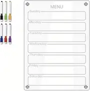 Clear Acrylic Magnetic Dry Erase Board Weekly Planner 8.27x11.7in Wr Board Fridge Reusable Planner with 6 Color Magnetic Markers & 4pcs Magnet Daily Message Organizer Notepad Wall TYU620