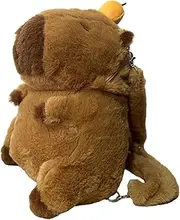 [yuksok] Plush Capybara Backpack Throw Pillow Cartoon Shoulder Pack Large Trendy Cute Animal Backpack Plush Toy for Casual Travel Gift