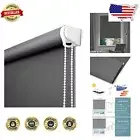 Charcoal Gray Blackout Roller Blinds - Thermal Insulated Window Shades 32"x68"