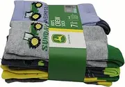 [John Deere] Pack of 7 Crew Socks One for Each Day of the Week, Tractors Sizes 2T-4T, 4-6