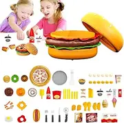 Pretend Play Kitchen Food Set | Colorful Role Play Toys - Portable Kids Travel Activities, Fine Motor Skills Learning Game for Boys, Girls