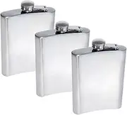 3X 8oz Stainless Steel Hip Flask 240ML Pocket Liquor Alcohol Engravable Whiskey Bottle