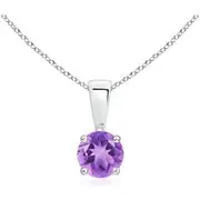 Classic Round Amethyst Solitaire Pendant