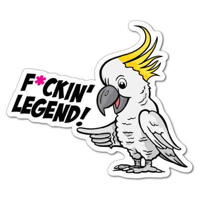 Fcking Legend Cockatoo Sticker Aussie Car Flag 4x4 Funny Ute #7160EN