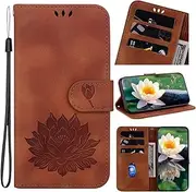 Cover Compatible with Google Pixel 6a 5G,Compatible with Google Pixel 6a 5G [PU Leather + Phone Case] Card Slot Magnetic Clasp Stand Lanyard Brown