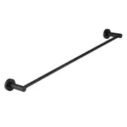 MEIR Round Brass Single Towel Rail - Matte Black - 600mm