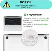 2pcs Keyboard Cover EU Layout for MacBook Air 13.6" 15.3" (A2681 A Spanish Thin