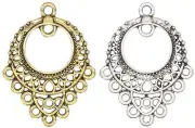 Drop, 10 Antiqued Silver OR Gold Pewter 26x23mm Chandelier Earring Connectors