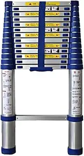 Blue Tall Aluminium Extension Ladder, Multipurpose Heavy Duty Telescoping Ladder, Longest Mighty Folding Extendable Ladders (Blue 4.1m/13.5ft) Interesting