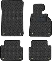 BPOOBP Right-Hand Drive Custom Floor Mats fit for BMW 3 Series E46 1998-2005 Waterproof Car Floor Liners Set Car Front & Rear Protective Pads Non-Slip Leather Car Carpet Black