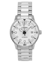 Citizen Stainless Steel White Dial 21 Jewels Automatic NJ0191-83L 100M Men's Watch