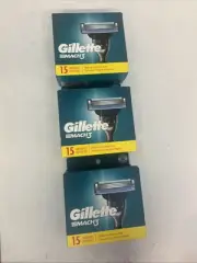 Gillette Mach 3 Men's Razor Blade Refills Cartridges 3 Packs Of 15