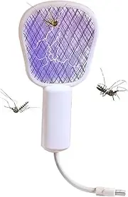 Mwqpgyh Fly Swatter Electric, Automatic USB Powerful Fly Zapper Racket, Home & Daily Accessory for Garden Kitchen Travel Patio Restaurant Hotel Balcony Outdoor Camping