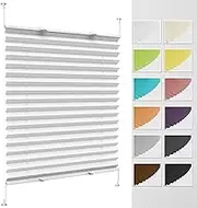 Cordless Pleated Blackout Blinds 65 x 130 cm Easy Install No Tools Needed Temporary Paper Blinds for Windows and Doors White Non Woven Material