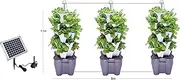 Solar 3 Tower Smart Farm Hydroponic Tower Garden System - Solar Powered - Grow 60 Large Plants - Recirculating Interconnected Multi-System - Simple Hydroponic Kit