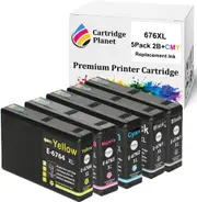 5 Pack (2BK,1C,1M,1Y) Compatible Ink for Epson 676XL for Epson Workforce Pro WP-4530 Workforce Pro WP-4540
