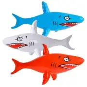 3 PC SIZE 24 INCH INFLATABLE BLOW UP TOY SHARK play POOL inflate sharks IN232
