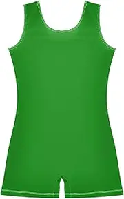 [FRODOTGV] Deep Green Plain Leotards for Girls Gymnastics Cute Biketard Tumbling Outfits for Training, Yoga, Tumbling