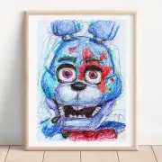 Glamrock Bonnie Ballpoint Pen Print, Five Nights at Freddy's Security Breach Art