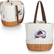 PICNIC TIME NHL Unisex-Adult NHL Coronado Canvas and Willow Basket Tote, Picnic Tote Bag, Beach Tote