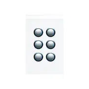 Clipsal Saturn Series Six Switch With Blue Led 20A/16Ax Pure White - 4066PBL-PW