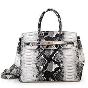 Snake Pattern Faux PU Leather Handbag Shoulder Bag For Women