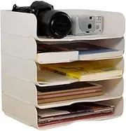 [MOTRAIN] Paper Organizer Tray, Set of 4 Office Organization and Storage, Acrylic Letter Tray Desk Organizer, Stackable Classroom File Storage for Notes, Pens, File Paper, Desk for Office, Home (White)