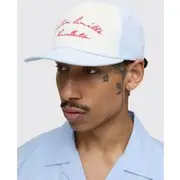 Mens Light Blue Twill Front Limited Edition Slogan Cap