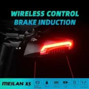 Wireless Bicycle Rear Light Laser Tail Lamp Smart Brake USB Rechargeable Cycling