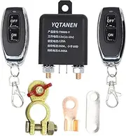 12 V Car Battery Relay Wirel Remote Battery Disc ect Switch Battery Switch Isolator Power Cut Master Switch with 2 Remote Controllers Black 12V 120A