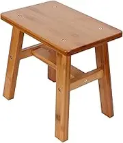 Children Stool Material Child Bench with Rounded Corners for Home Living Room Supplies Moisture-Resistant Suitable for Garden, Study (Small Square Bamboo Stool)