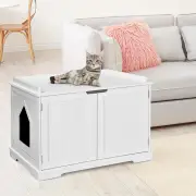 CostwayCat Litter Box with Magnetic Door and Adjustable Partition