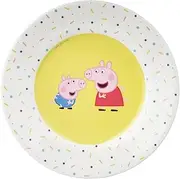 Peppa Pig Dessert Plate 20 cm Melamine Yellow White Confetti Motif Dishwasher Safe