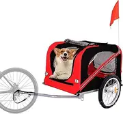 Dog Bicycle Trailer - 2-in-1 Pet Bike Trailer and Stroller, Two Wheel Pet Bicycle Trailer with Mesh Window, Load 40KG, for Small and Medium Dogs
