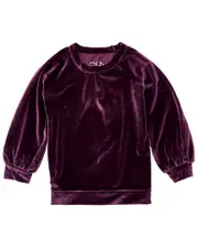 Chaser Stretch Velvet Blouson Sleeve Raglan Pullover