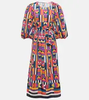 [Eres] Eres Multiple printed cotton and silk midi dress AU 10 multicoloured